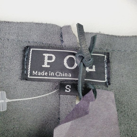 Pol Faux Leather Suede Fur Zippered Vest Sz S NWT - Picture 7 of 9